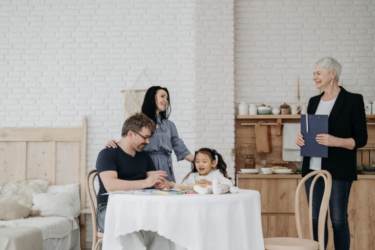 Hospital discharge care in Ealing, family discussing a care plan at home