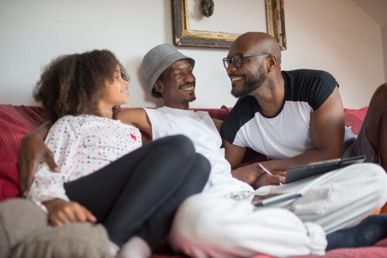 Live-in care in Lewisham with an older person and family member talking at home