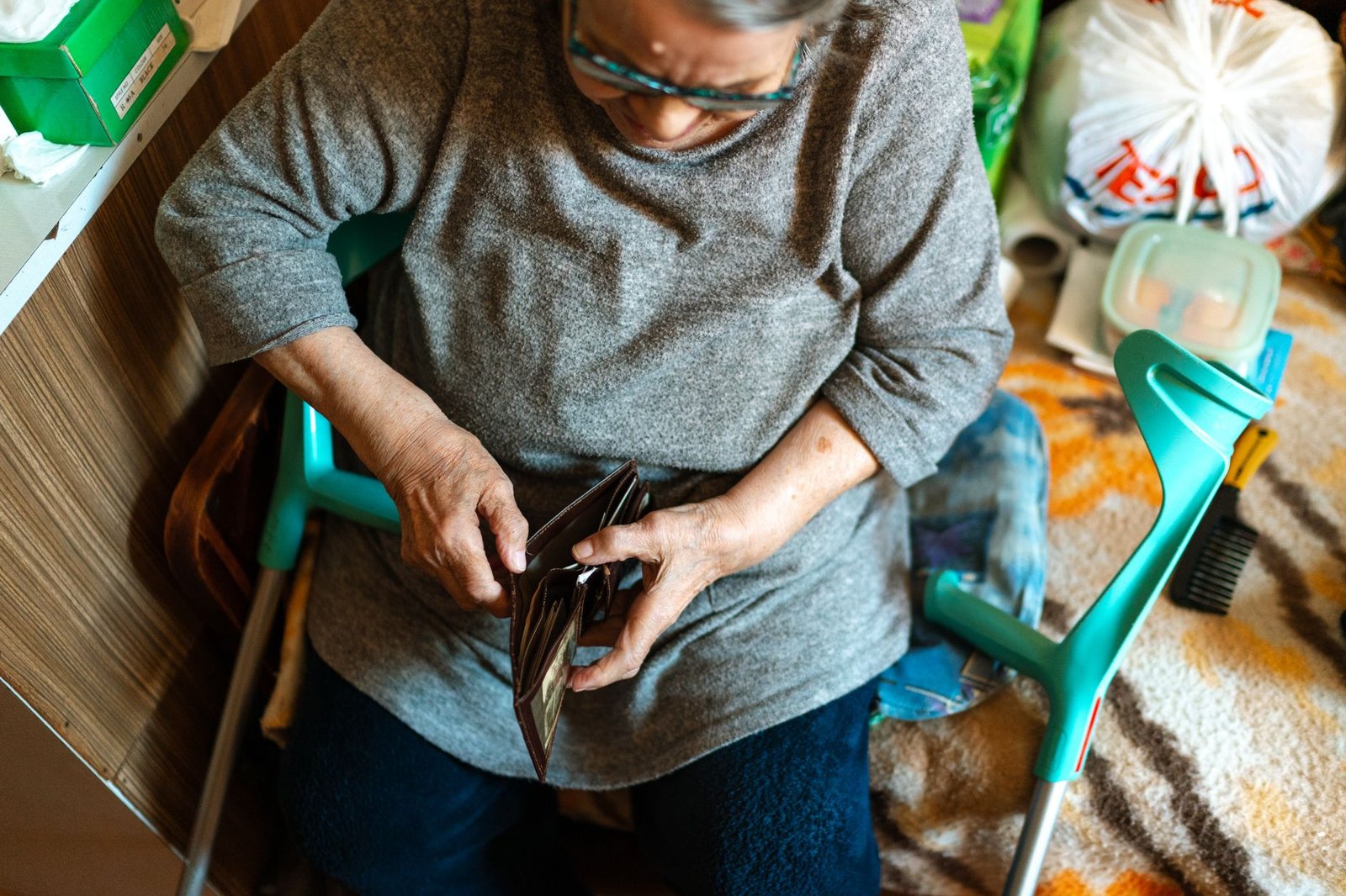 preventing falls at home with an older person moving safely through a bright hallway